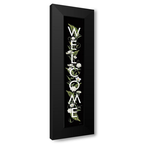 Welcome Sign I Black Modern Wood Framed Art Print by House Fenway