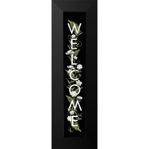 Welcome Sign I Black Modern Wood Framed Art Print by House Fenway