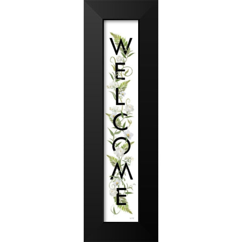 Welcome Sign II Black Modern Wood Framed Art Print by House Fenway