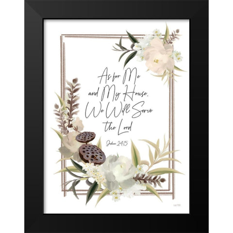 Boho As For Me Black Modern Wood Framed Art Print by House Fenway
