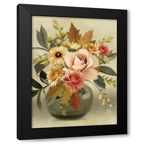 Autumn Bouquet Black Modern Wood Framed Art Print with Double Matting by House Fenway