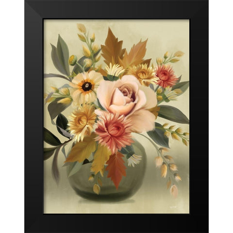Autumn Bouquet Black Modern Wood Framed Art Print by House Fenway