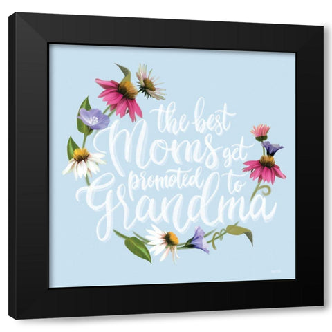 Promoted to Grandma   Black Modern Wood Framed Art Print with Double Matting by House Fenway