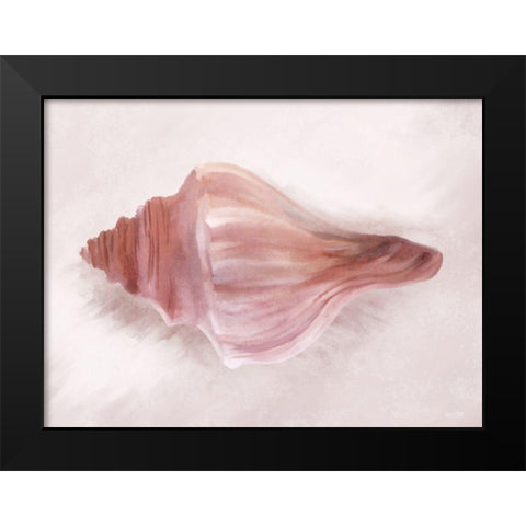 Conch Shell Blush I Black Modern Wood Framed Art Print by House Fenway