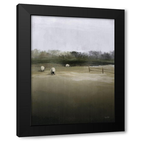 Countryside Flock Black Modern Wood Framed Art Print by House Fenway