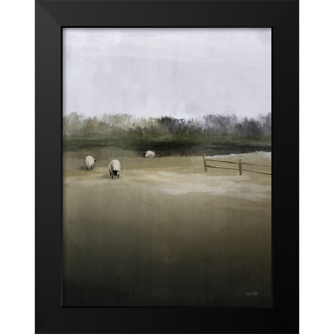 Countryside Flock Black Modern Wood Framed Art Print by House Fenway
