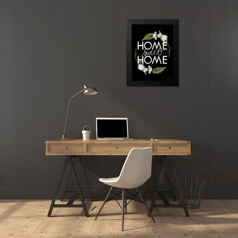 Home Sweet Home Black Modern Wood Framed Art Print by House Fenway