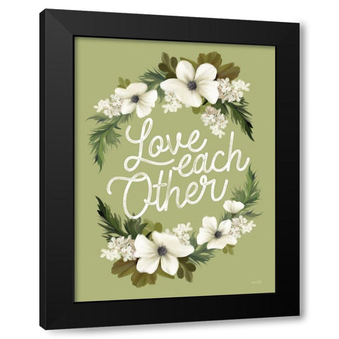 Love Each Other Black Modern Wood Framed Art Print by House Fenway