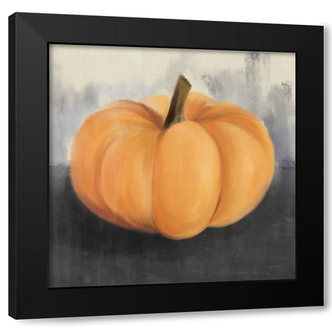 Orange Rustic Pumpkin Black Modern Wood Framed Art Print with Double Matting by House Fenway