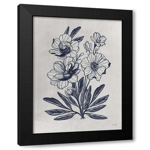 Vintage Blues I    Black Modern Wood Framed Art Print by House Fenway