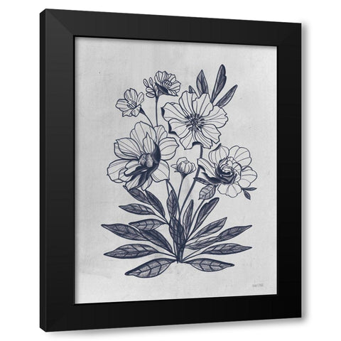 Vintage Blues II   Black Modern Wood Framed Art Print with Double Matting by House Fenway