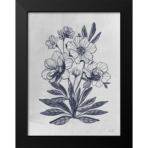 Vintage Blues II   Black Modern Wood Framed Art Print by House Fenway