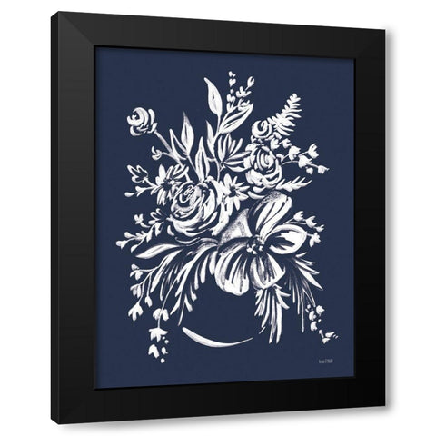 Blues in Blossom I    Black Modern Wood Framed Art Print by House Fenway