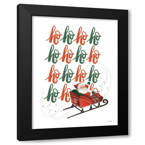 Ho Ho Ho Black Modern Wood Framed Art Print by House Fenway