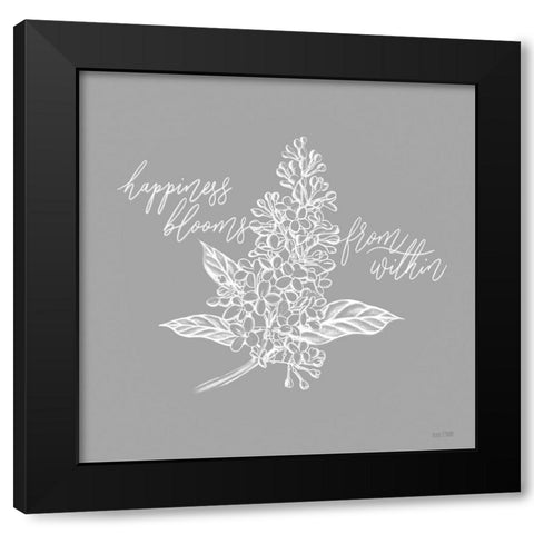 Happiness Blooms from Within Black Modern Wood Framed Art Print by House Fenway