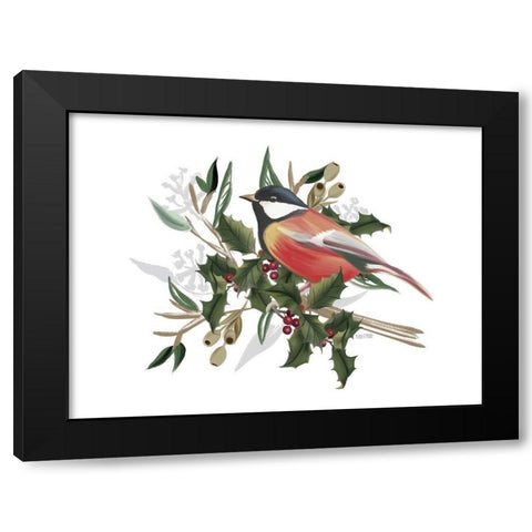 Christmas Songbird II     Black Modern Wood Framed Art Print with Double Matting by House Fenway