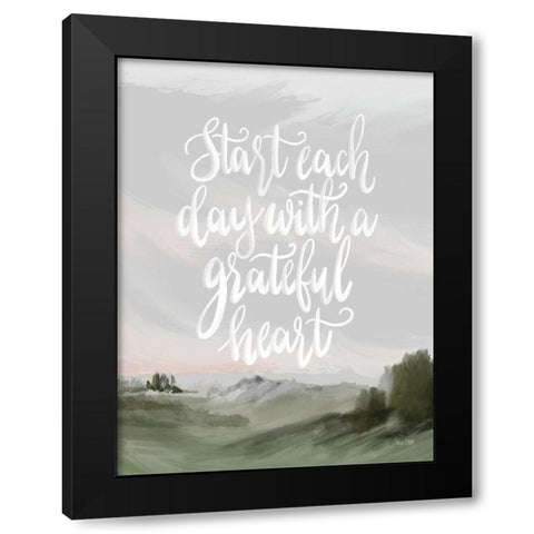 Start Each Day Black Modern Wood Framed Art Print by House Fenway