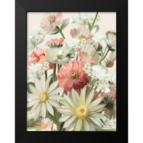 Summer Wildflowers Black Modern Wood Framed Art Print by House Fenway