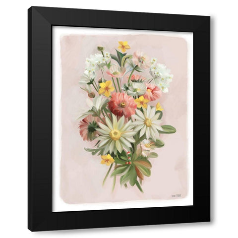 Summer Wildflower Bouquet Black Modern Wood Framed Art Print by House Fenway