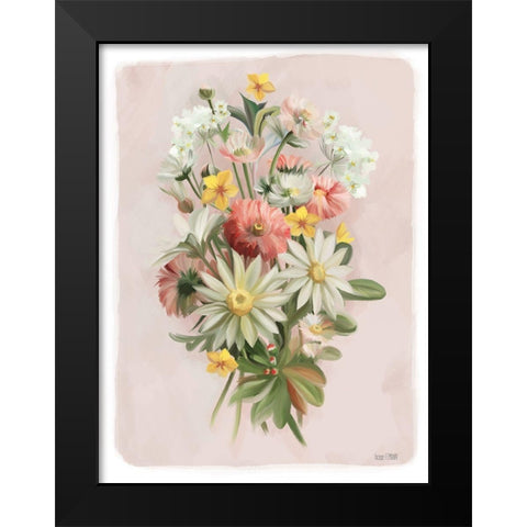 Summer Wildflower Bouquet Black Modern Wood Framed Art Print by House Fenway