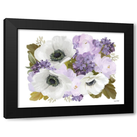 Lilacs and Anemones Black Modern Wood Framed Art Print with Double Matting by House Fenway