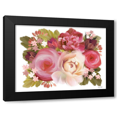 Heartfelt Blossoms Black Modern Wood Framed Art Print by House Fenway