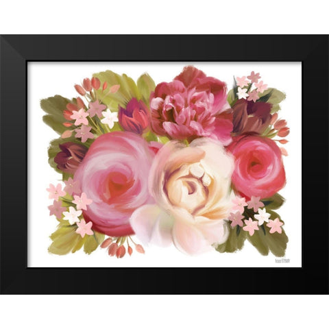 Heartfelt Blossoms Black Modern Wood Framed Art Print by House Fenway