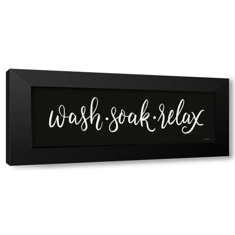 Wash-Soak-Relax Black Modern Wood Framed Art Print by House Fenway