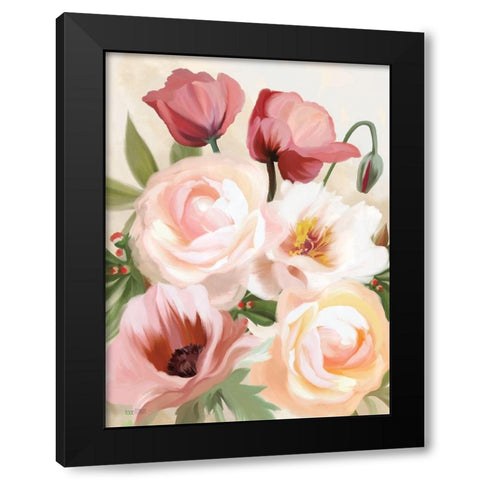Posing Poppies Black Modern Wood Framed Art Print with Double Matting by House Fenway