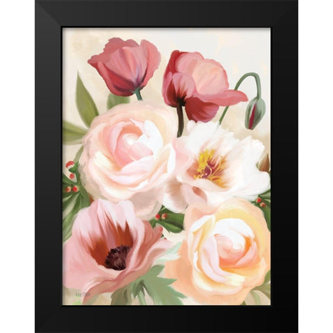 Posing Poppies Black Modern Wood Framed Art Print by House Fenway