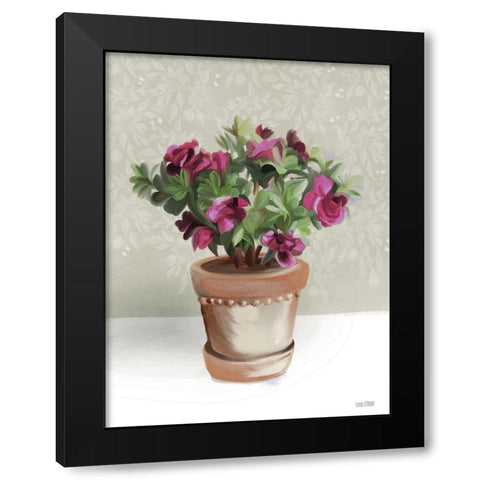 House Begonia Plant Black Modern Wood Framed Art Print with Double Matting by House Fenway