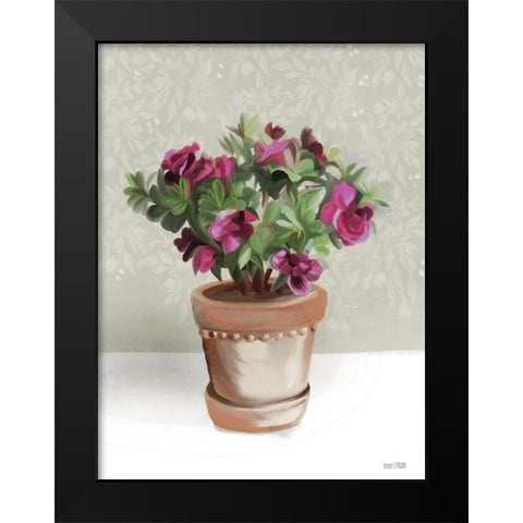 House Begonia Plant Black Modern Wood Framed Art Print by House Fenway