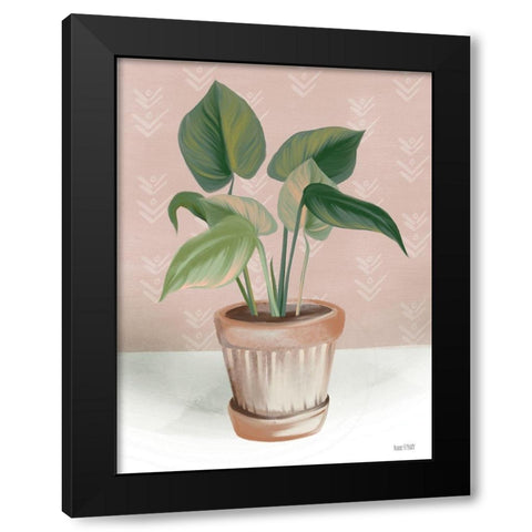 House Prayer Plant Black Modern Wood Framed Art Print with Double Matting by House Fenway