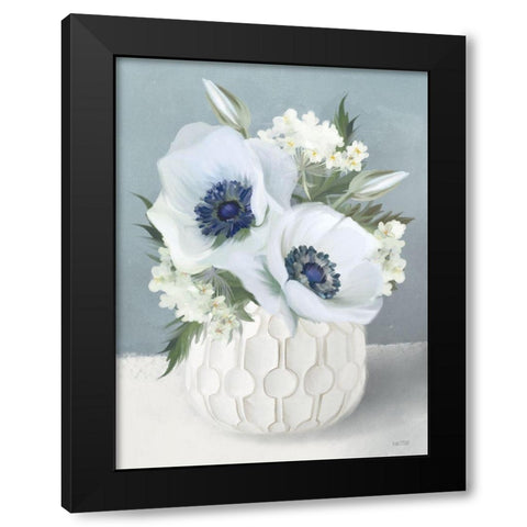 Anemones in Blue II Black Modern Wood Framed Art Print by House Fenway
