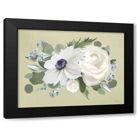 Anemone in Sage I Black Modern Wood Framed Art Print by House Fenway