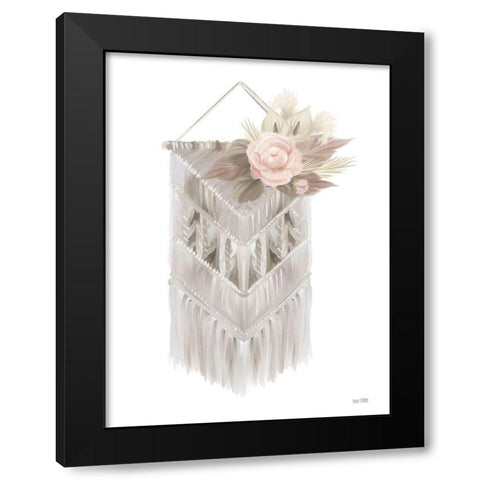 Bohemian Macrame Black Modern Wood Framed Art Print by House Fenway
