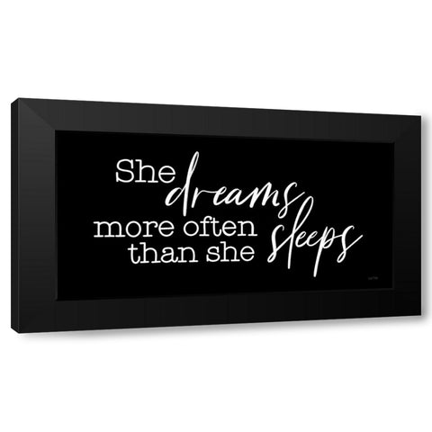 She Dreams Black Modern Wood Framed Art Print with Double Matting by House Fenway