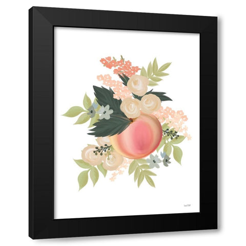 Spring is Peachy I Black Modern Wood Framed Art Print by House Fenway