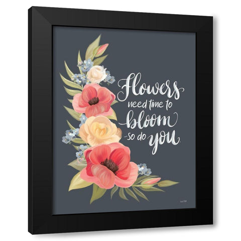 Need Time to Bloom Black Modern Wood Framed Art Print by House Fenway