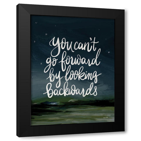 You Cant Go Forward Black Modern Wood Framed Art Print with Double Matting by House Fenway