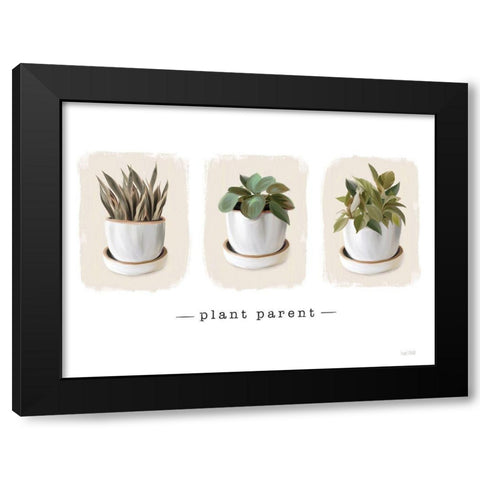 Plant Parent Black Modern Wood Framed Art Print by House Fenway