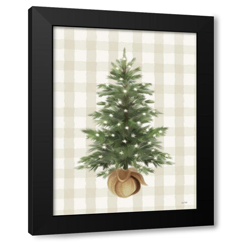 Farmhouse Christmas Sparkle Black Modern Wood Framed Art Print by House Fenway