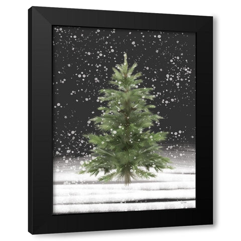 Christmas Snow Black Modern Wood Framed Art Print by House Fenway