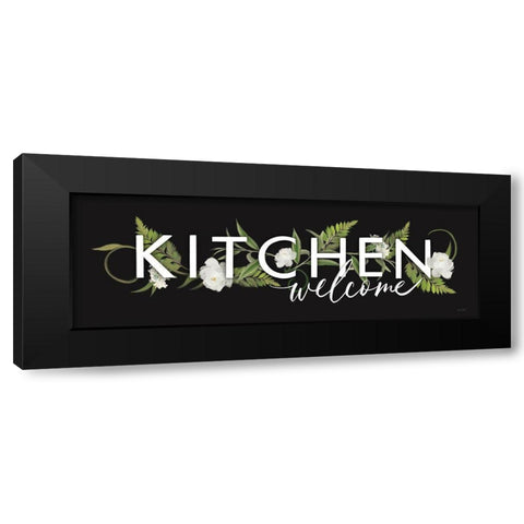 Kitchen Welcome Black Modern Wood Framed Art Print with Double Matting by House Fenway