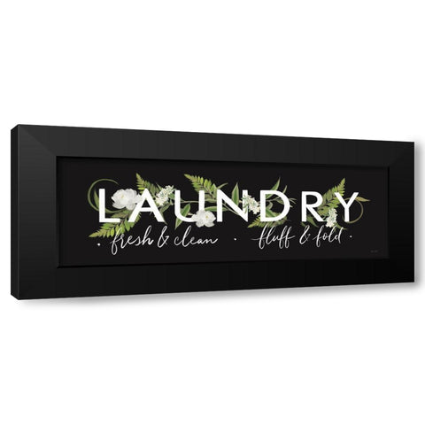 Laundry Sign Black Modern Wood Framed Art Print with Double Matting by House Fenway