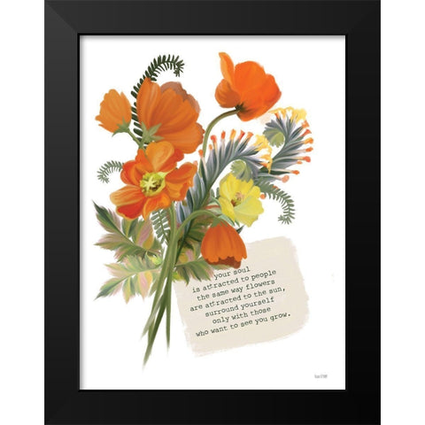 See You Grow Black Modern Wood Framed Art Print by House Fenway