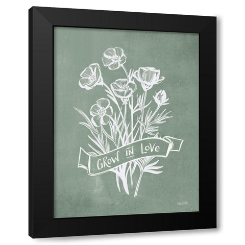 Grow in Love Black Modern Wood Framed Art Print by House Fenway