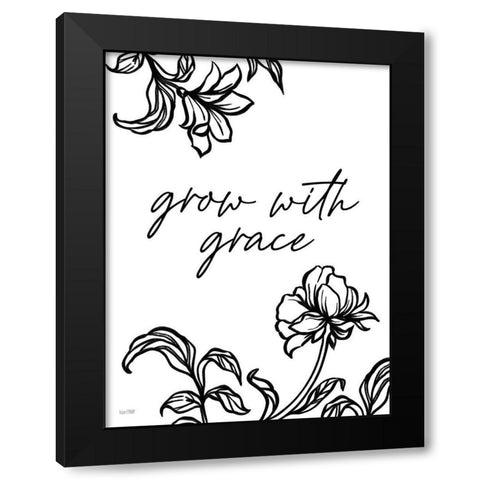 Grow with Grace Black Modern Wood Framed Art Print by House Fenway