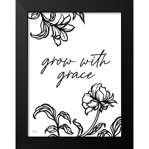Grow with Grace Black Modern Wood Framed Art Print by House Fenway