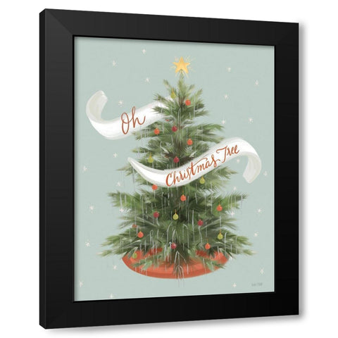 Oh Christmas Tree Black Modern Wood Framed Art Print by House Fenway